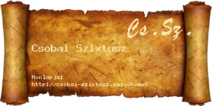 Csobai Szixtusz névjegykártya